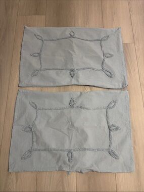 Peri Home Cotton Retro Scroll Standard Pillow Shams Set of 2 Soft Blue Hue